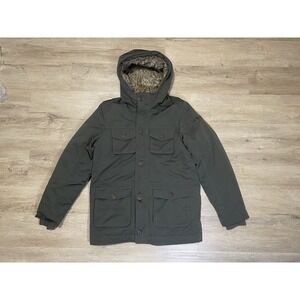 Abercrombie & Fitch Kids Military Jacket Boys 15-16 Green Hooded Lined Utility